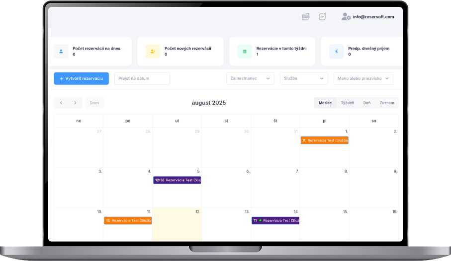 Ukážka rozhrania ReserSoft